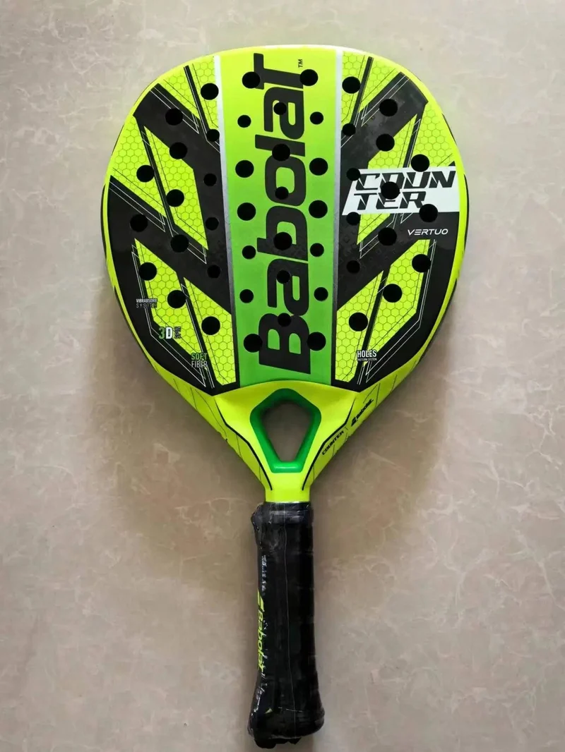 Strand-Tennisschläger, 3K Vollcarbon, Zwischenschicht aus EVA-Schaum mit rauer Oberfläche, Öffnung oder Loch in einem Utensil, Outdoor-Sportschläger