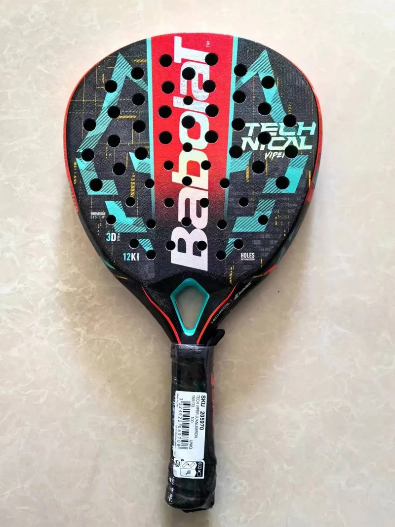 Strand-Tennisschläger, 3K Vollcarbon, Zwischenschicht aus EVA-Schaum mit rauer Oberfläche, Öffnung oder Loch in einem Utensil, Outdoor-Sportschläger
