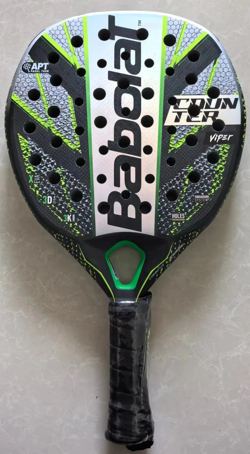 Strand-Tennisschläger, 3K Vollcarbon, Zwischenschicht aus EVA-Schaum mit rauer Oberfläche, Öffnung oder Loch in einem Utensil, Outdoor-Sportschläger