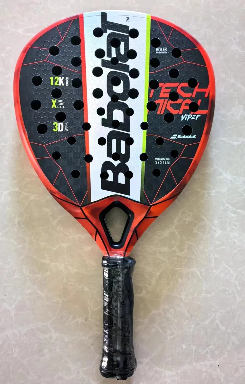 Strand-Tennisschläger, 3K Vollcarbon, Zwischenschicht aus EVA-Schaum mit rauer Oberfläche, Öffnung oder Loch in einem Utensil, Outdoor-Sportschläger