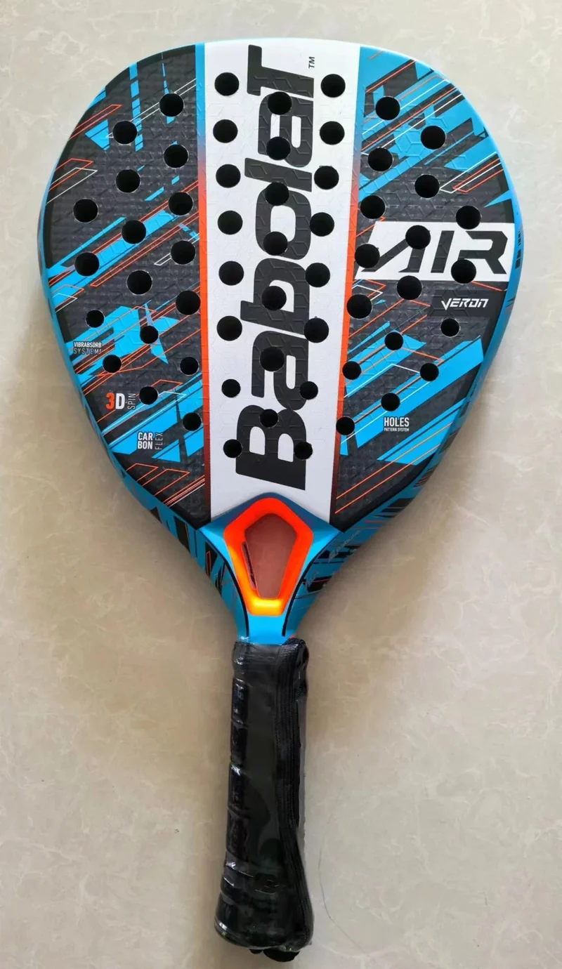 Strand-Tennisschläger, 3K Vollcarbon, Zwischenschicht aus EVA-Schaum mit rauer Oberfläche, Öffnung oder Loch in einem Utensil, Outdoor-Sportschläger