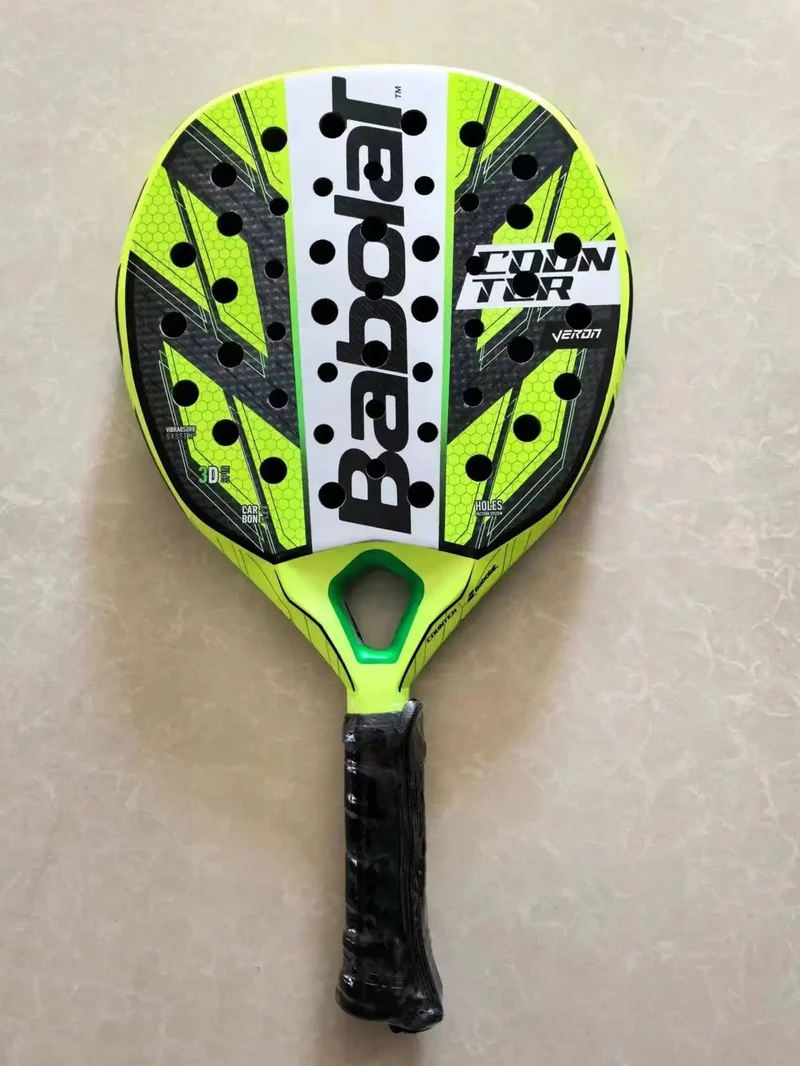 Strand-Tennisschläger, 3K Vollcarbon, Zwischenschicht aus EVA-Schaum mit rauer Oberfläche, Öffnung oder Loch in einem Utensil, Outdoor-Sportschläger