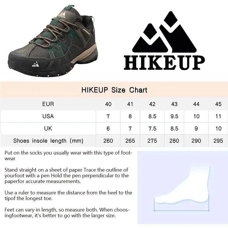 HIKEUP Atmungsaktive Dämpfung Rutschfeste Sneakers Herren Wanderschuhe Laufen Trekking Sneakers Outdoor Bergsportschuhe für Herren