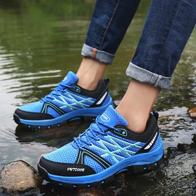Männer Wanderschuhe Outdoor Trekking Sport Klettern Stiefel Sommer Atmungsaktives Mesh Nicht-slip Walking Trainer Camping Bequem