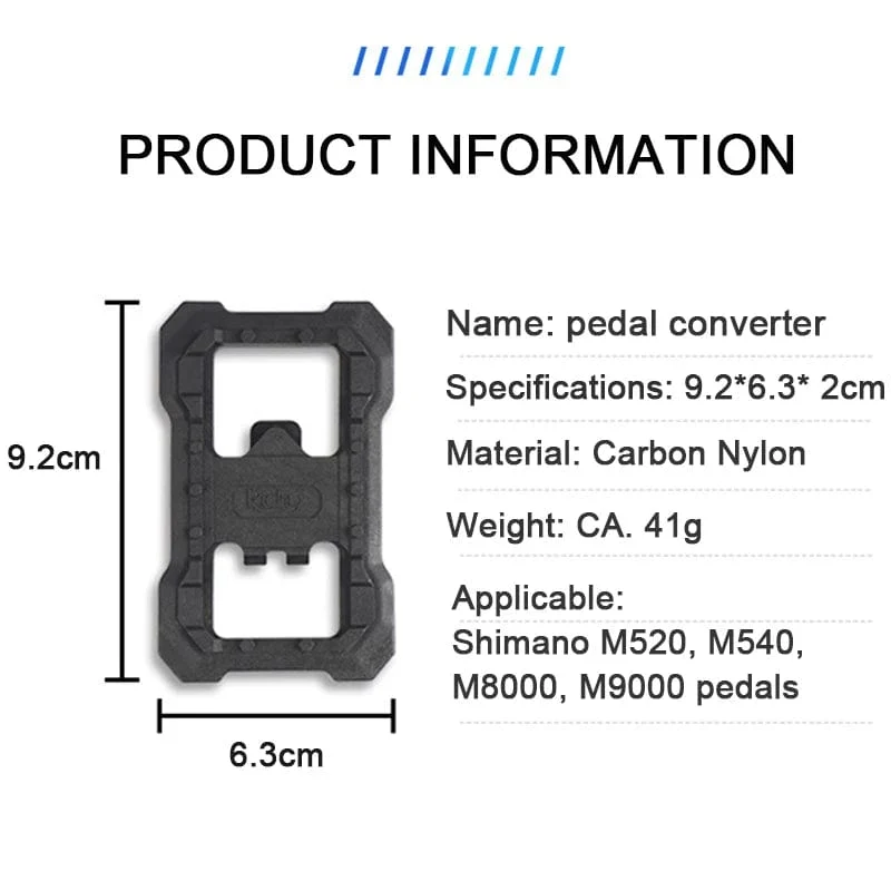 Richy 2 Stück langlebige Klickpedal-SPD-Fahrrad-Klickpedal-Plattformadapter für Shimano M520 M540 M8000 M9000 MTB-Pedale