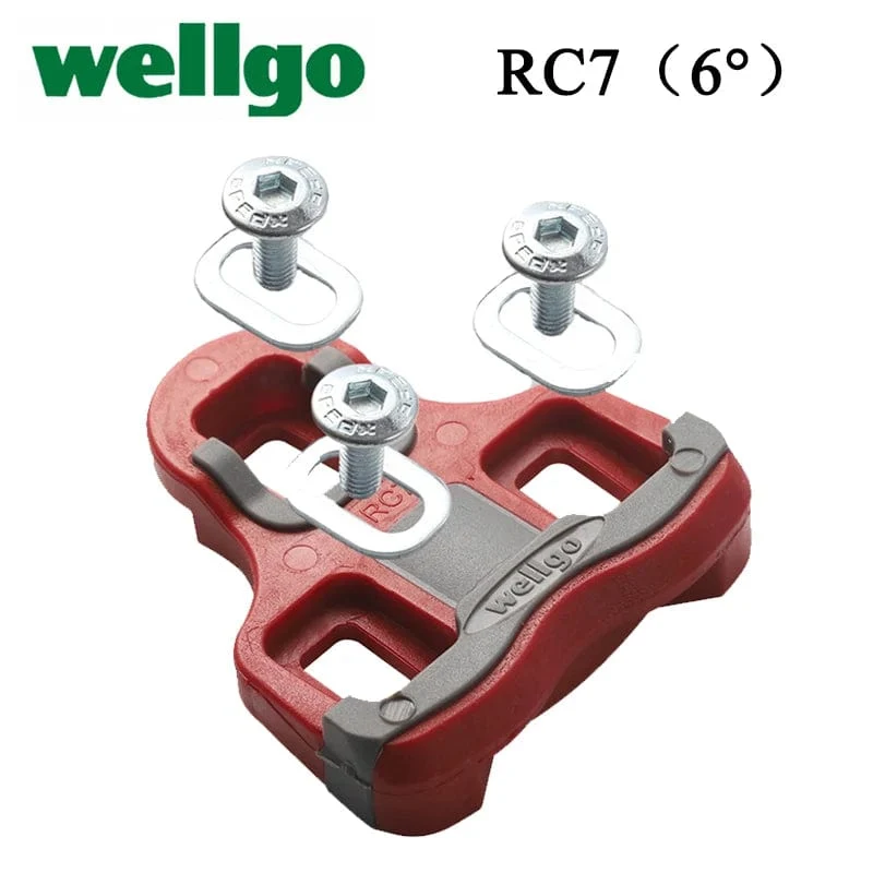 Wellgo Fahrrad-Pedalplatten-Zubehör, RC7 SH10 SH11 SH12 SPD-Stollen, Verriegelungsplatte, Schiene, kompatibel mit 0/2/6 Grad Fahrradpedalen