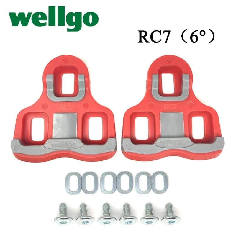 Wellgo Fahrrad-Pedalplatten-Zubehör, RC7 SH10 SH11 SH12 SPD-Stollen, Verriegelungsplatte, Schiene, kompatibel mit 0/2/6 Grad Fahrradpedalen