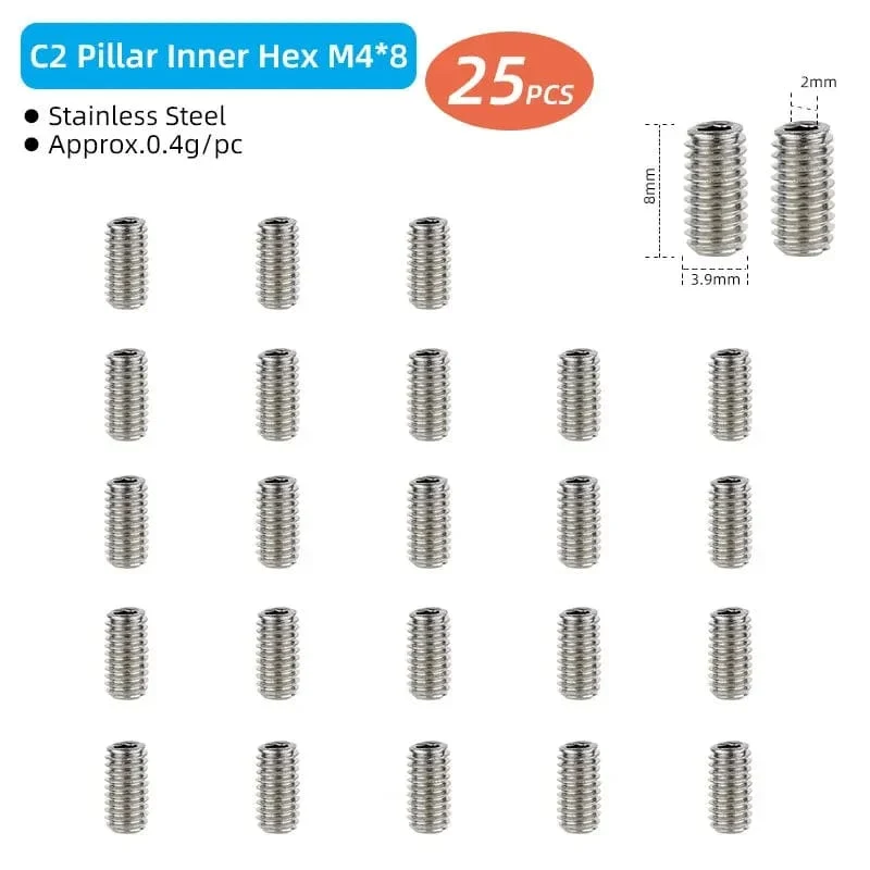 Fahrradpedalspikes, 25 Stück, rutschfeste Stahlbolzen, M4-Gewindebolzen, Stiftnägel für Fahrradpedale, Fahrradzubehör