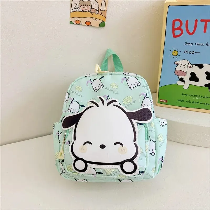 Sanrio Kinder Schulrucksack Hello Kitty Kuromi Cinnamoroll bedrucktes Oxford-Gewebe Kindergarten Mädchen Rucksack Schulbedarf