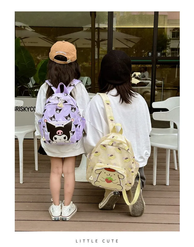 Sanrio Kinder Schulrucksack Hello Kitty Kuromi Cinnamoroll bedrucktes Oxford-Gewebe Kindergarten Mädchen Rucksack Schulbedarf