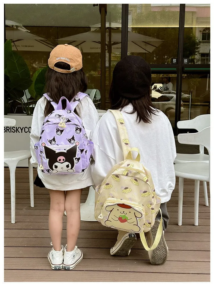 Sanrio Kinder Schulrucksack Hello Kitty Kuromi Cinnamoroll bedrucktes Oxford-Gewebe Kindergarten Mädchen Rucksack Schulbedarf
