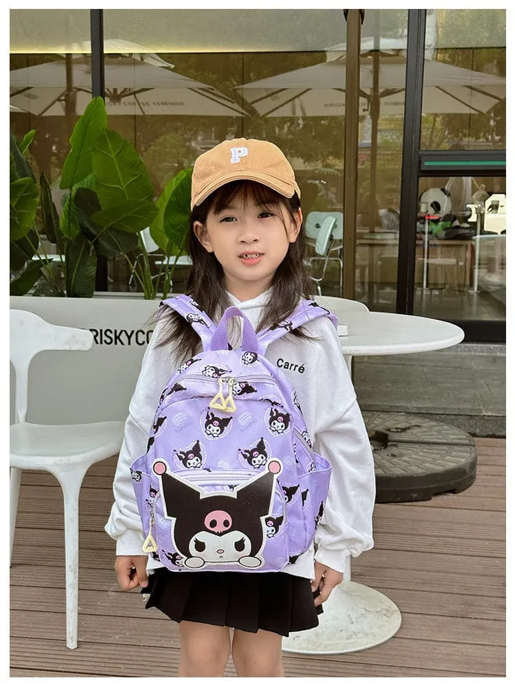 Sanrio Kinder Schulrucksack Hello Kitty Kuromi Cinnamoroll bedrucktes Oxford-Gewebe Kindergarten Mädchen Rucksack Schulbedarf