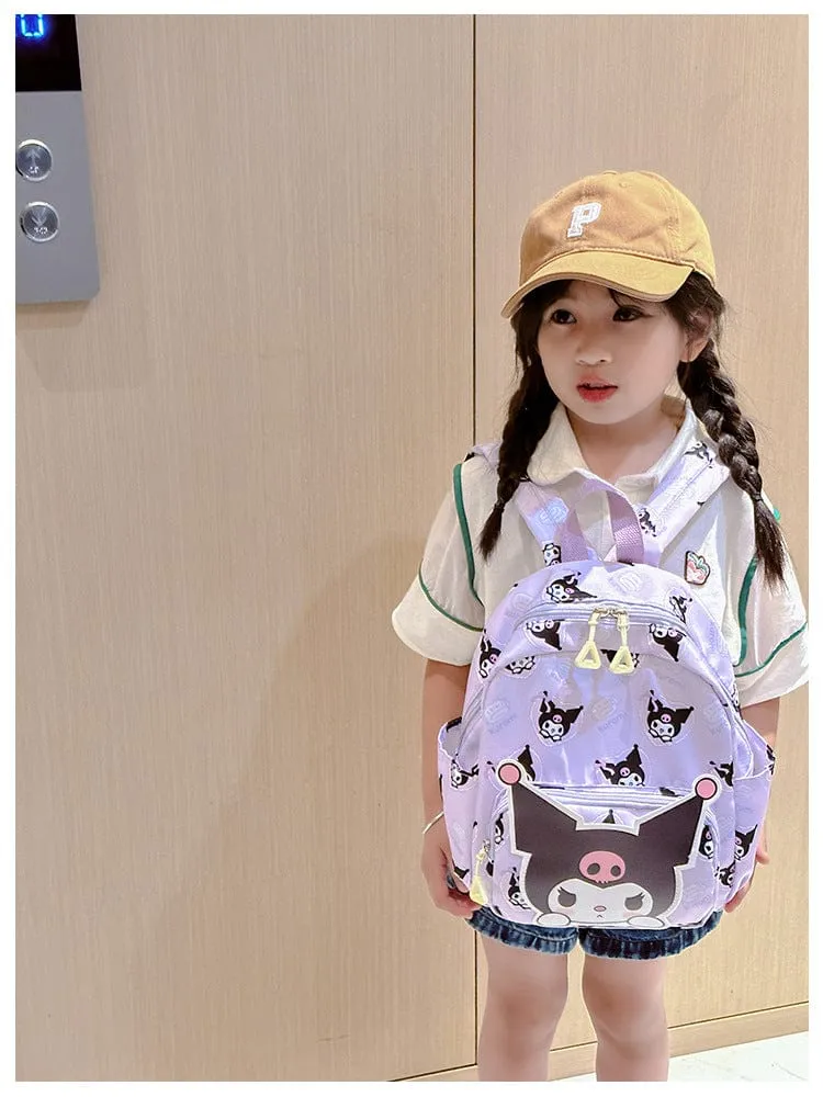 Sanrio Kinder Schulrucksack Hello Kitty Kuromi Cinnamoroll bedrucktes Oxford-Gewebe Kindergarten Mädchen Rucksack Schulbedarf