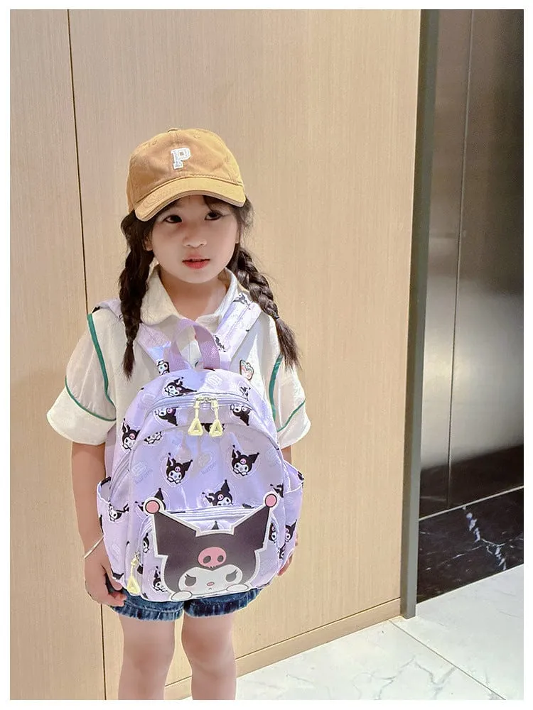 Sanrio Kinder Schulrucksack Hello Kitty Kuromi Cinnamoroll bedrucktes Oxford-Gewebe Kindergarten Mädchen Rucksack Schulbedarf