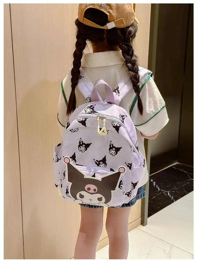 Sanrio Kinder Schulrucksack Hello Kitty Kuromi Cinnamoroll bedrucktes Oxford-Gewebe Kindergarten Mädchen Rucksack Schulbedarf