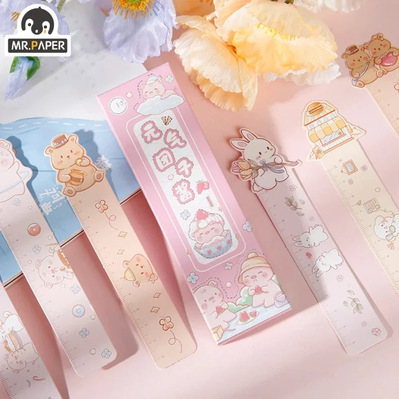 Mr. Paper 30 Teile/schachtel Niedliche Lesezeichen aus Papier mit Tiermotiv für Bücher, Lineal im Cartoon-Stil, Geschenkkarte, Lehrerbedarf, Schreibwaren