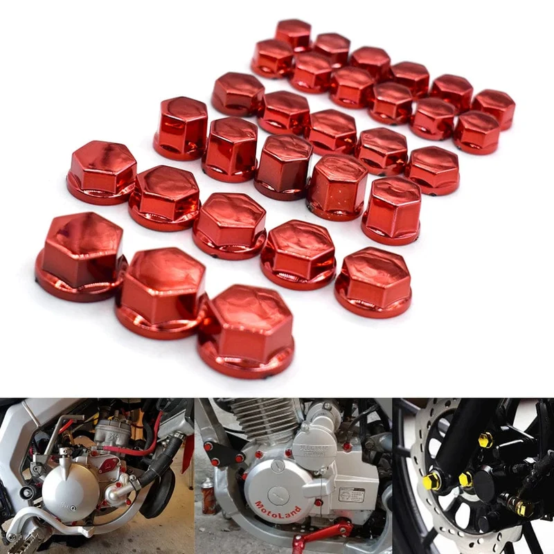 Universal 30 STÜCKE Motorrad Modellierung Überzug Mutter Dekorative Schraubverschluss Für Yamaha FZ1 FAZER FZ6 FZ6R FZ8 XJ6 MT01 MT03 MT-07 MT-09