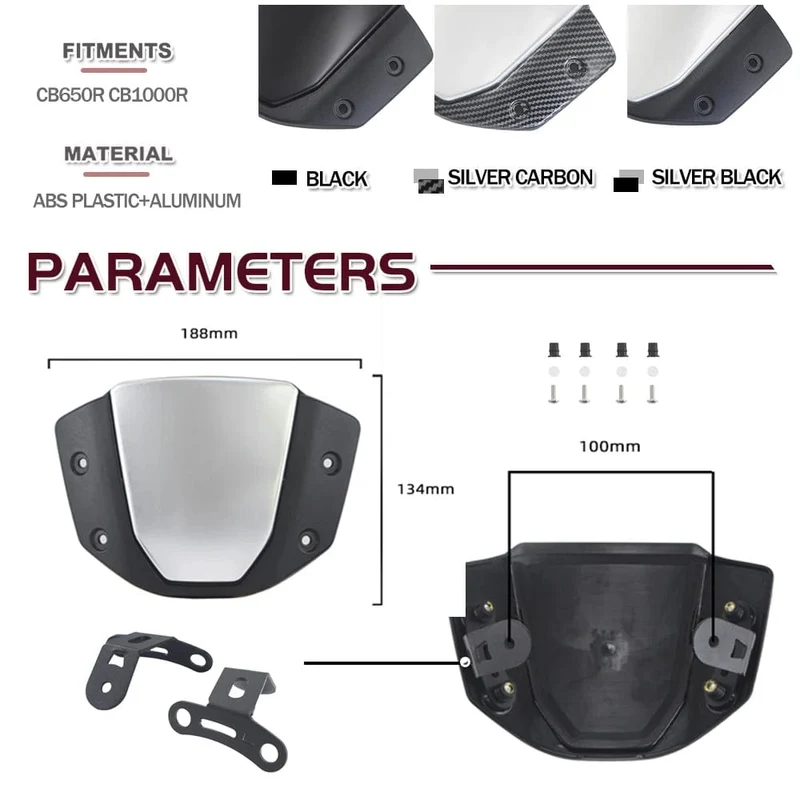 Cb650r Windschutzscheibe Motorrad Windschutz Für Honda CB650R 2019-2023 CB1000R 2018-2020 Vorne Sport Windabweiser Schutz Abdeckung