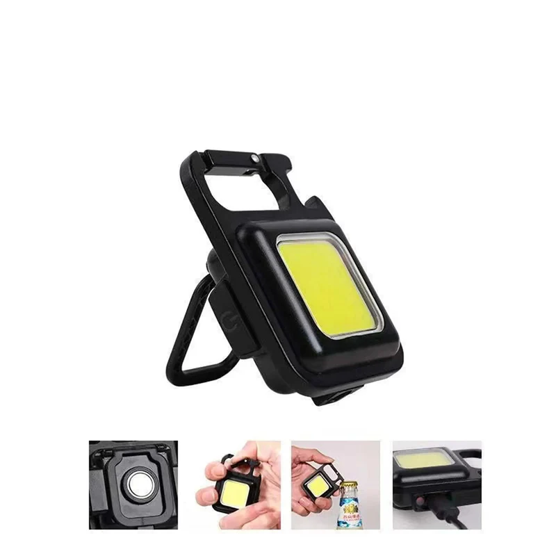 Starkes Licht, tragbar, Mini-Schlüsselanhänger, kleine Taschenlampe, Aufladen, Camping, Arbeit, multifunktionale Auto-Reparatur-LED