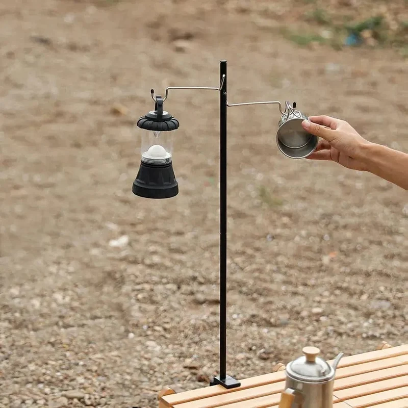 WESTTUNE 4-teiliger Camping-Laternenständer aus Aluminiumlegierung, abnehmbarer Lampenmast, tragbarer Außenlichthalter, zusammenklappbarer Lampenaufhänger
