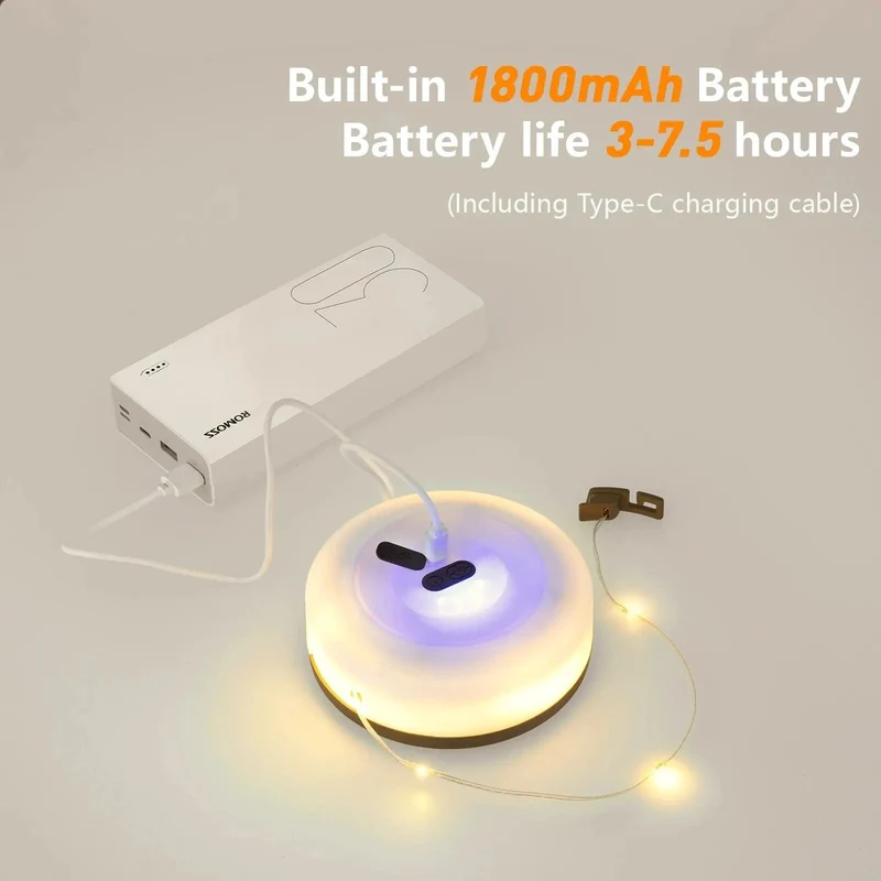 BISINNA Camping-Lichterkette, USB-Ladelaterne, 2800 mAh, IPX6 wasserdicht, wiederaufladbare Taschenlampen
