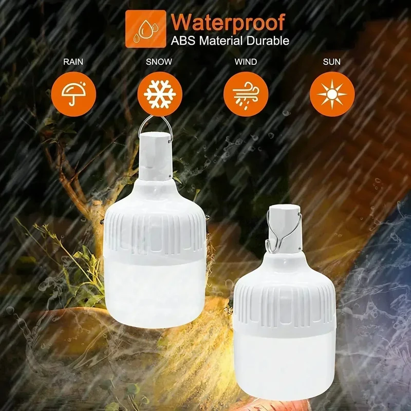 60 W Notfall Licht Outdoor Camping Liefert Edc Outdoor USB Aufladbare LED Glühbirne Laterne Wandern Sport Unterhaltung
