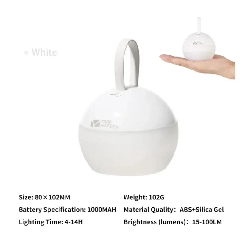 MOBI GARDEN Camping Ran Camp Beleuchtung LED Laterne wiederaufladbar tragbar