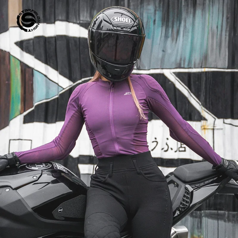 SFK Sommer Atmungsaktive Motorradjacke Frauen Enge Moto Körperschutzkleidung Weibliche Bikerjacke CE Motorrad Schutzausrüstung