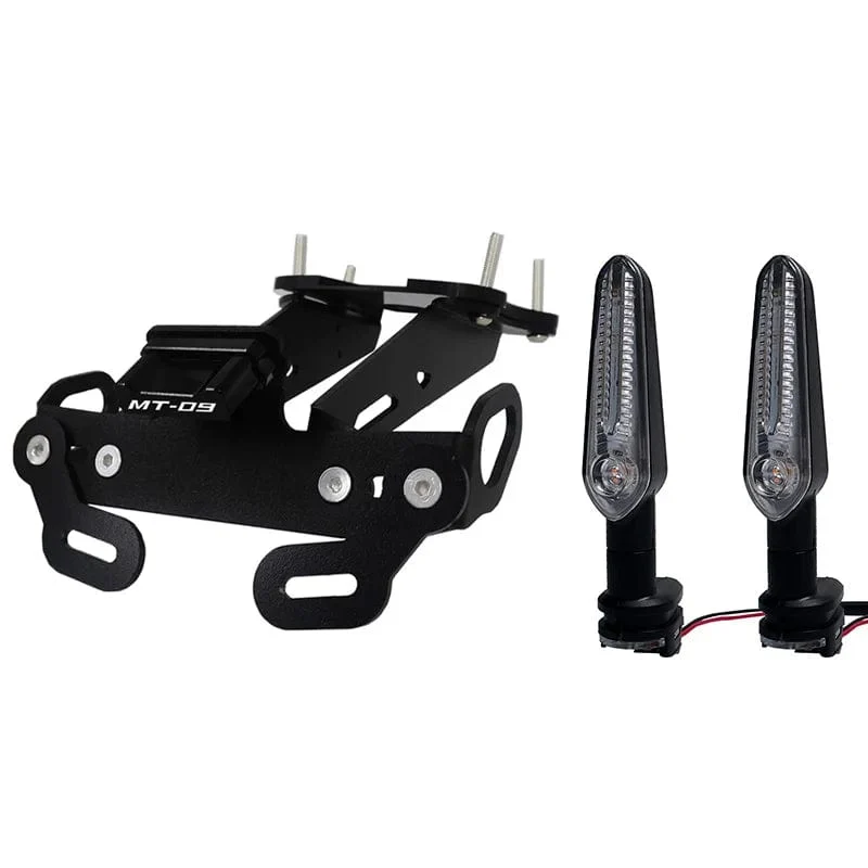 Für Yamaha MT-09 MT09 MT 09 SP 2021 2022 Heckfender-Registrierungshalterung Kennzeichenhalter Rahmen Heck ordentlich mit LED-Licht