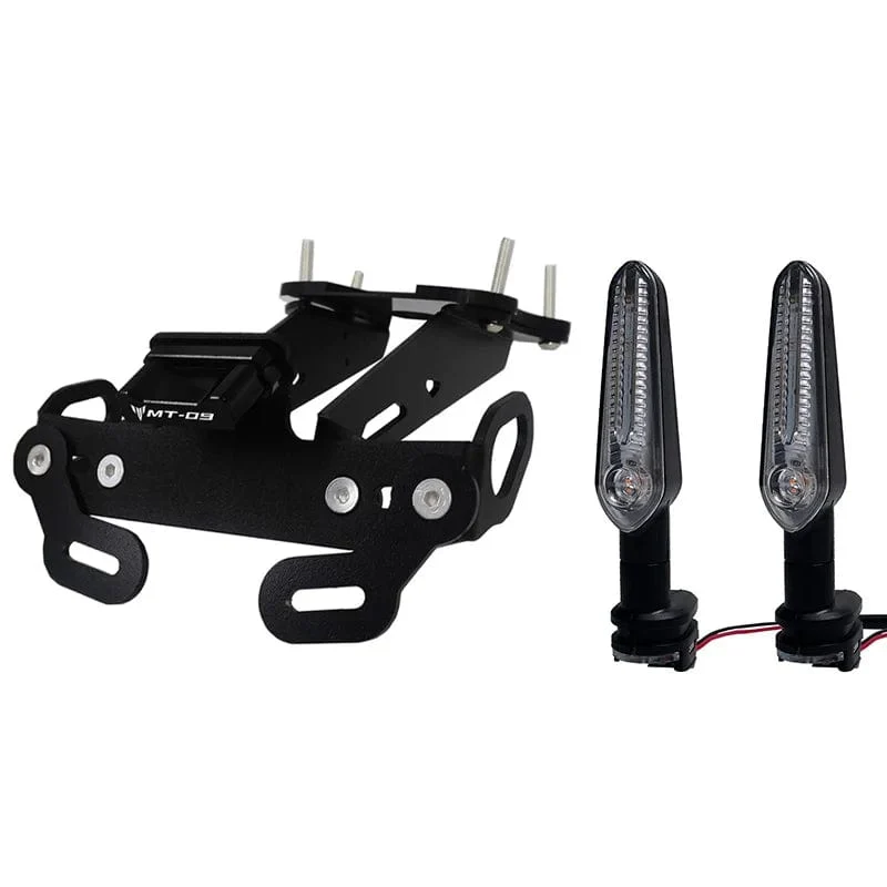 Für Yamaha MT-09 MT09 MT 09 SP 2021 2022 Heckfender-Registrierungshalterung Kennzeichenhalter Rahmen Heck ordentlich mit LED-Licht