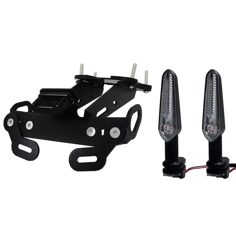 Für Yamaha MT-09 MT09 MT 09 SP 2021 2022 Heckfender-Registrierungshalterung Kennzeichenhalter Rahmen Heck ordentlich mit LED-Licht