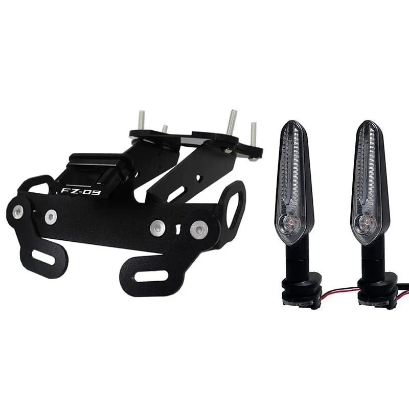 Für Yamaha MT-09 MT09 MT 09 SP 2021 2022 Heckfender-Registrierungshalterung Kennzeichenhalter Rahmen Heck ordentlich mit LED-Licht