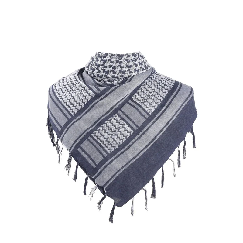 Militärischer arabischer Keffiyeh-Shemagh-Schal aus Baumwolle, Winterschal, Halswärmer, Kopftuch, winddicht, taktischer Campingschal für Männer und Frauen