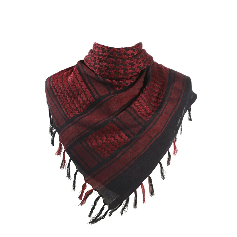 Militärischer arabischer Keffiyeh-Shemagh-Schal aus Baumwolle, Winterschal, Halswärmer, Kopftuch, winddicht, taktischer Campingschal für Männer und Frauen