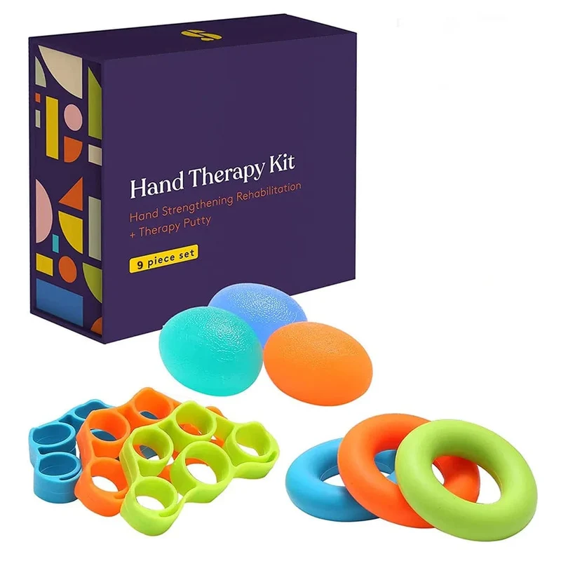 Therapie-Set, Fingertrainer und Handstärkungsmittel, Grifffertigkeit, unterstützt Verletzungen und Erholung, Stressabbau für Kinder und Erwachsene