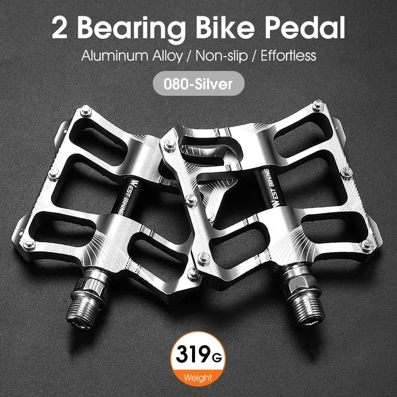 WEST BIKING Fahrradpedale 3 Lager Rutschfeste MTB-Pedale aus Aluminiumlegierung, flach, anwendbar, wasserdicht, Fahrradzubehör
