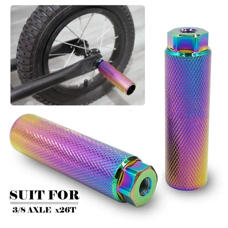1 stücke Legierung Fuß Stunt Peg Für Mtb Bmx Bike 3/8'' Achse Fußstütze-Hebel Zylinder Grip Rutschfeste Achse Fußrasten Fahrrad Zubehör