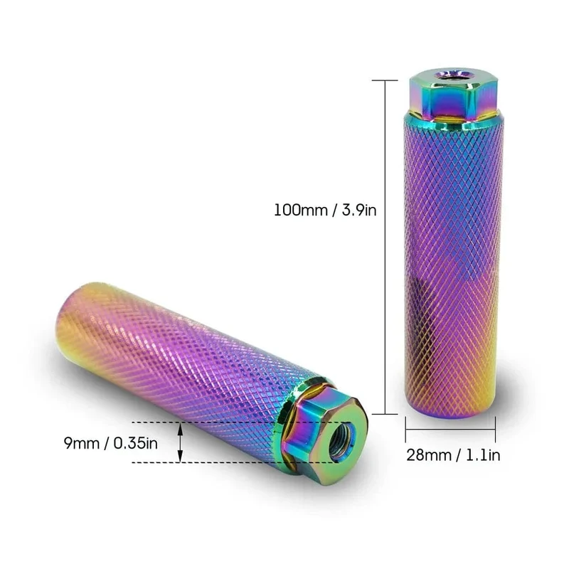 1 stücke Legierung Fuß Stunt Peg Für Mtb Bmx Bike 3/8'' Achse Fußstütze-Hebel Zylinder Grip Rutschfeste Achse Fußrasten Fahrrad Zubehör