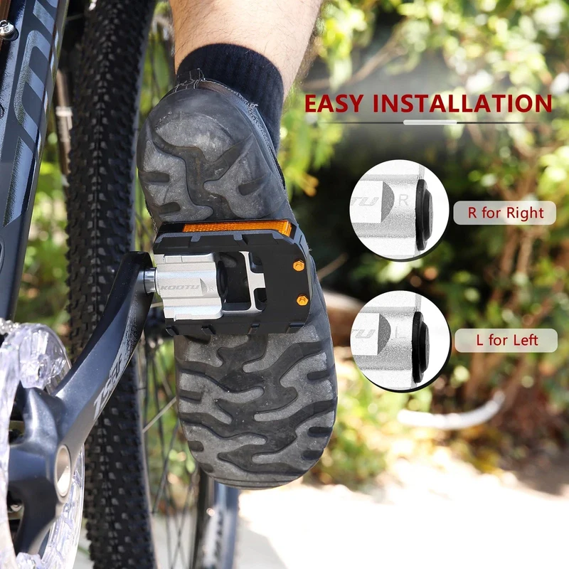 KOOTU Fahrradpedale Aluminiumlegierungsmaterial ist robust und langlebig Klapppedale Universal-Fahrradpedale abgedichtete Lager