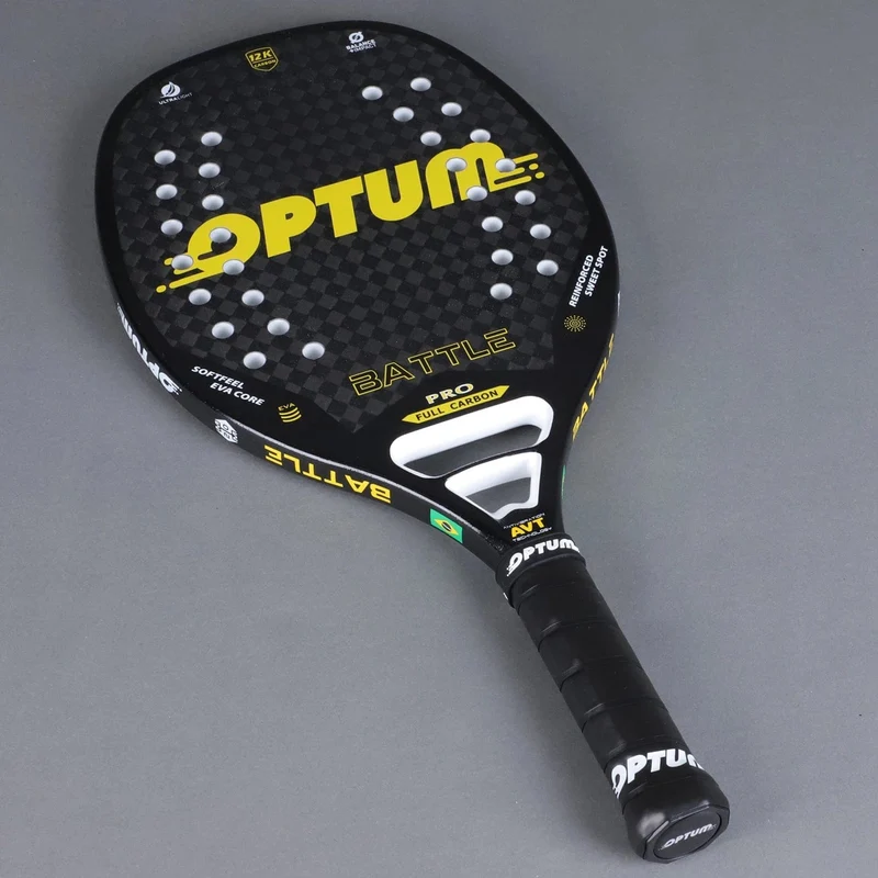 OPTUM BATTLE 12K Carbonfaser-Strandtennisschläger mit rauer Oberfläche und Schutzhülle