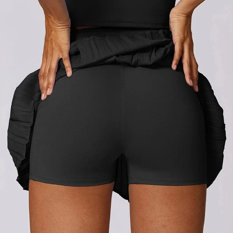 VITALINOVO Damen-Tennisröcke mit hoher Taille und Taschen, Bauchkontrolle, lässiger Liner-Skort, A-Linie, Workout-Golfröcke