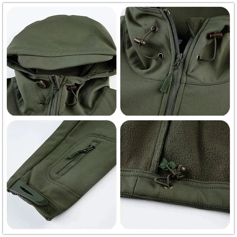 Fleece Herbst Military Männer Jacken Wasserdicht Angeln Jagd Wandern Camping Klettern Winter Trainingsanzüge Mantel Thermische Herbst S-5XL