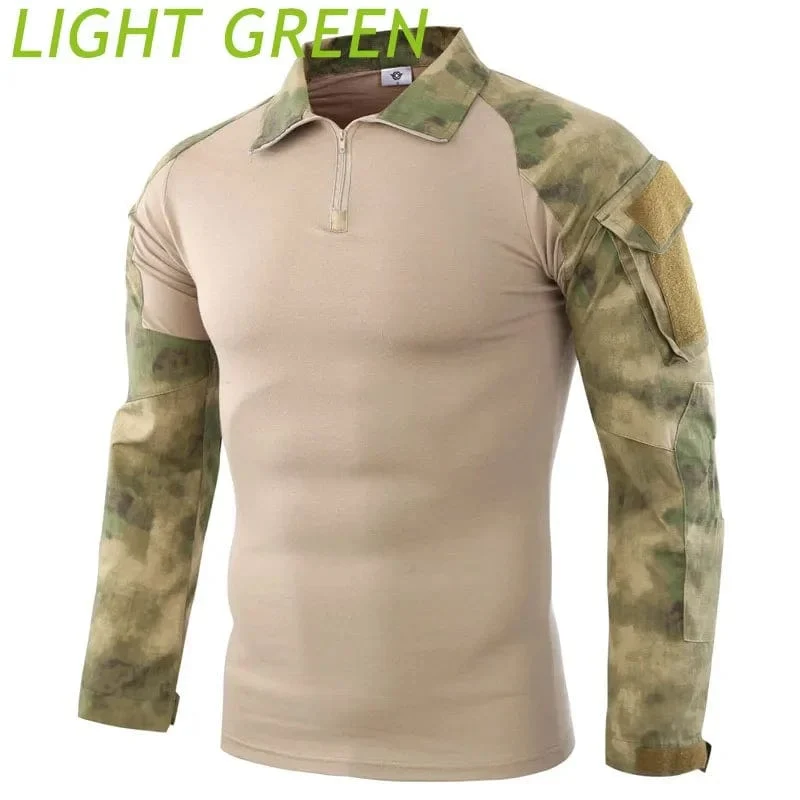 Combat Uniform Shirt Camouflage US Asiatische Größe S-3XL Cargo Sport Tops Airsoft Paintball Taktische T-Shirts Wandern