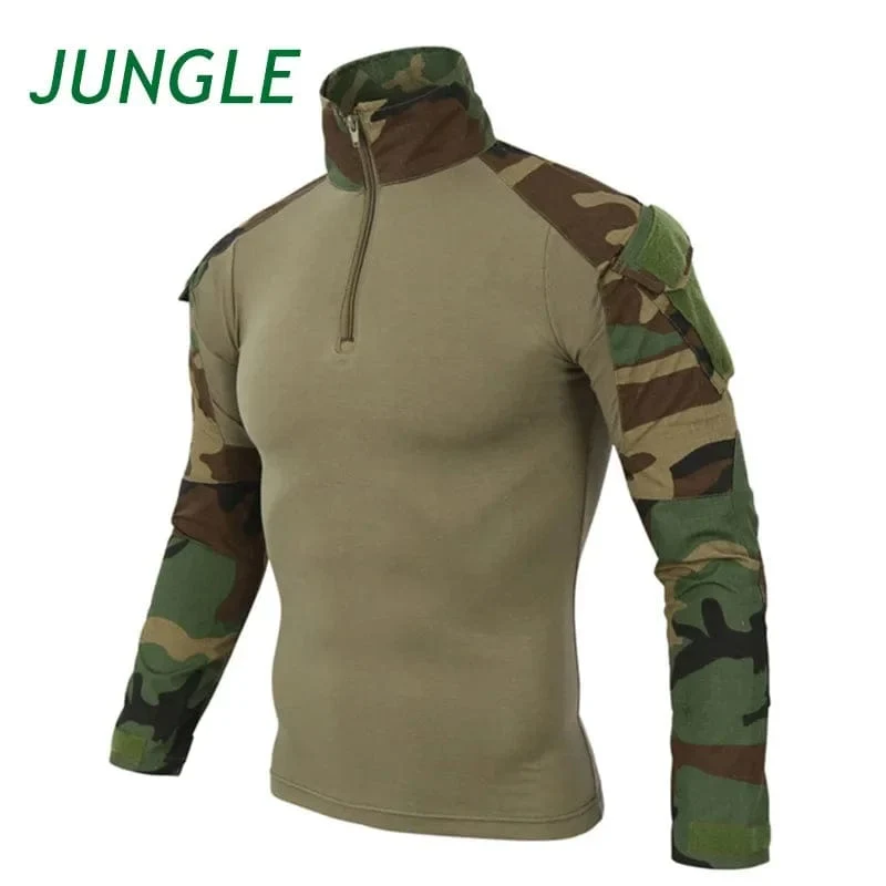 Combat Uniform Shirt Camouflage US Asiatische Größe S-3XL Cargo Sport Tops Airsoft Paintball Taktische T-Shirts Wandern