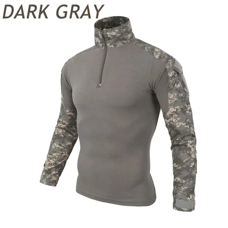Combat Uniform Shirt Camouflage US Asiatische Größe S-3XL Cargo Sport Tops Airsoft Paintball Taktische T-Shirts Wandern