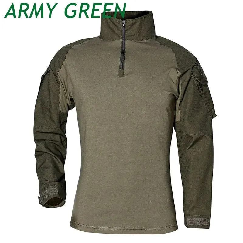 Combat Uniform Shirt Camouflage US Asiatische Größe S-3XL Cargo Sport Tops Airsoft Paintball Taktische T-Shirts Wandern