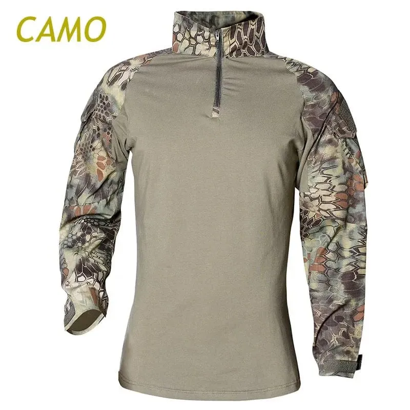 Combat Uniform Shirt Camouflage US Asiatische Größe S-3XL Cargo Sport Tops Airsoft Paintball Taktische T-Shirts Wandern