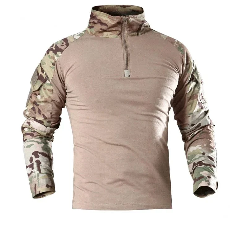 Combat Uniform Shirt Camouflage US Asiatische Größe S-3XL Cargo Sport Tops Airsoft Paintball Taktische T-Shirts Wandern