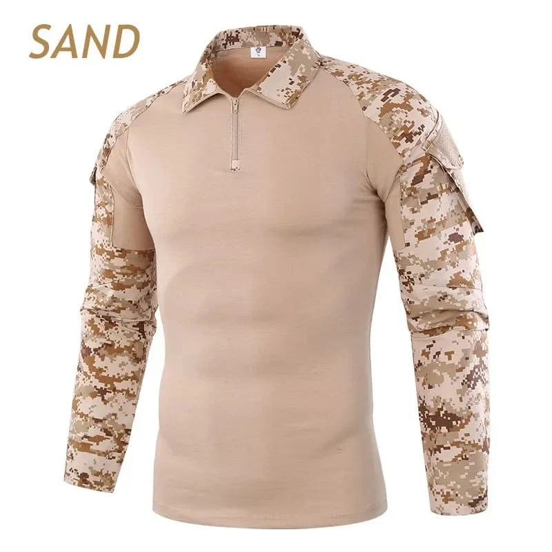 Combat Uniform Shirt Camouflage US Asiatische Größe S-3XL Cargo Sport Tops Airsoft Paintball Taktische T-Shirts Wandern