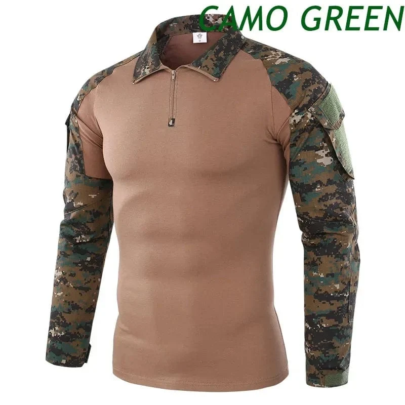 Combat Uniform Shirt Camouflage US Asiatische Größe S-3XL Cargo Sport Tops Airsoft Paintball Taktische T-Shirts Wandern
